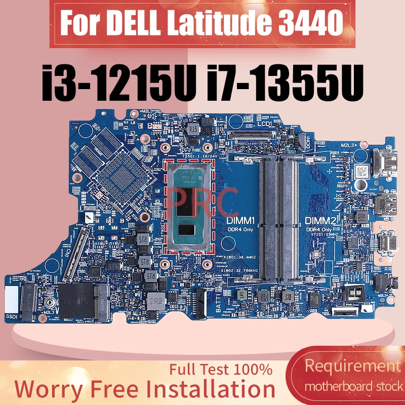 

For DELL Latitude 3440 Laptop Motherboard 213247-1 i3-1215U i7-1355U 0W53N6 0MTT91 Notebook Mainboard