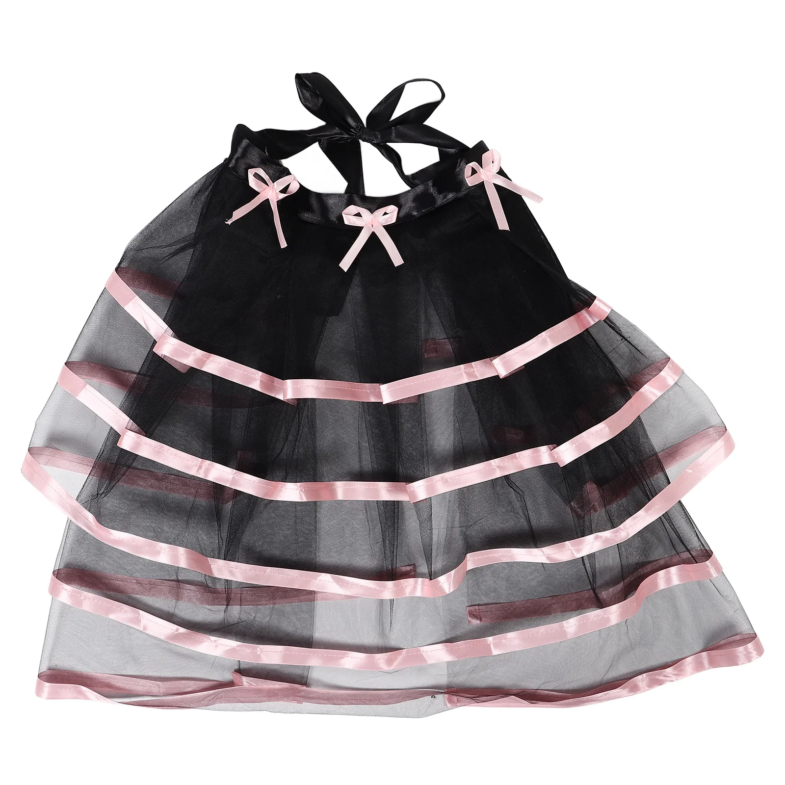 

Sweet Color Tutu Dress Half Tulle Skirt Polyester Adjustable Waistband Soft Comfortable for Party Dance Performance