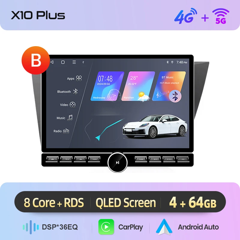 Junsun 13.1″ QLED draadloze CarPlay Android Auto autoradio voor SEAT Leon Mk2 2005-2012 intelligente systemen DSP SWC RDS GPS FM BT