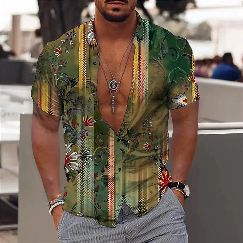 

Men's Coconut Tree Hawaiian Shirt 3d Print Beach Holiday Shirts For Men Casual Short Sleeve Oversized Tops Tee Shirt Men Blouse