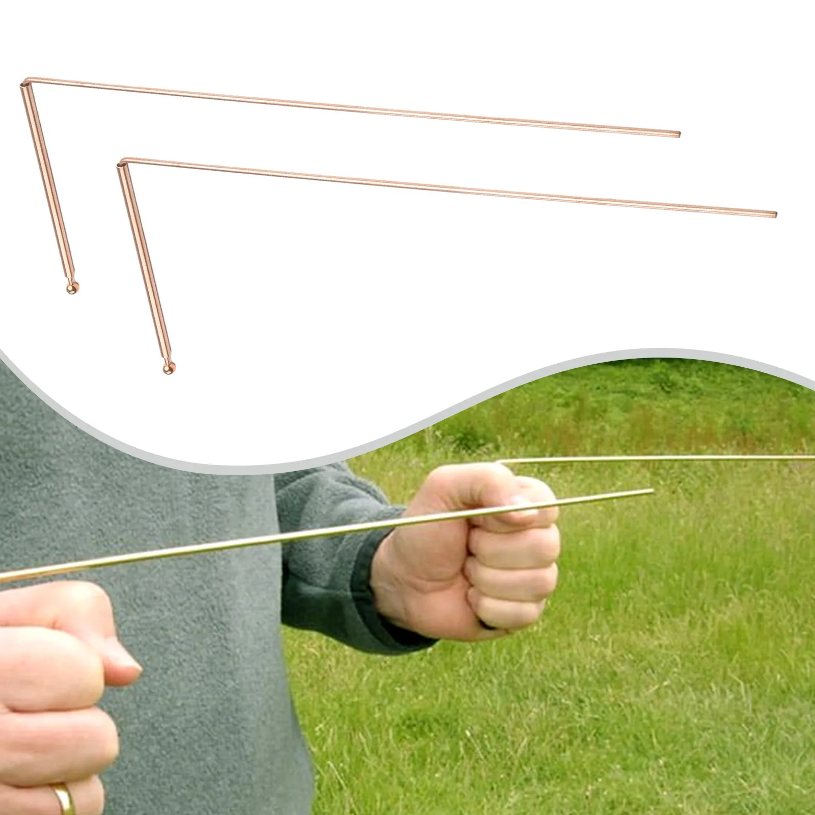 Cobre Detector Rod para Água Treasure Metal Posicionamento Rod Gold Mineral Finding Buscando Ferramentas 1386x693x071 Pcs