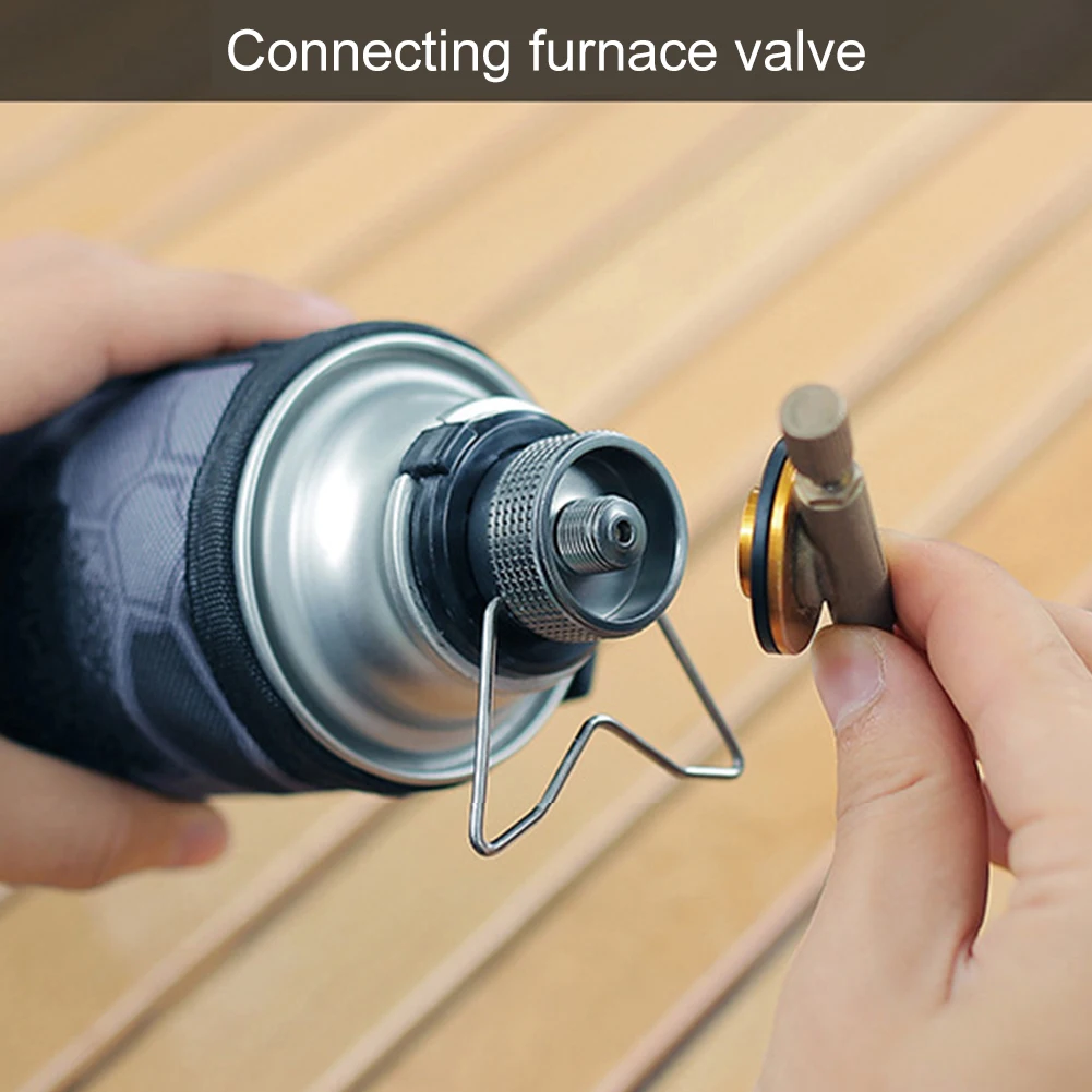 موصل طباخ غاز البيوتان، محول خزان الغاز من سبائك الألومنيوم، رأس تحويل خزان الغاز خفيف الوزن، مدمج للتخييم والنزهات #1