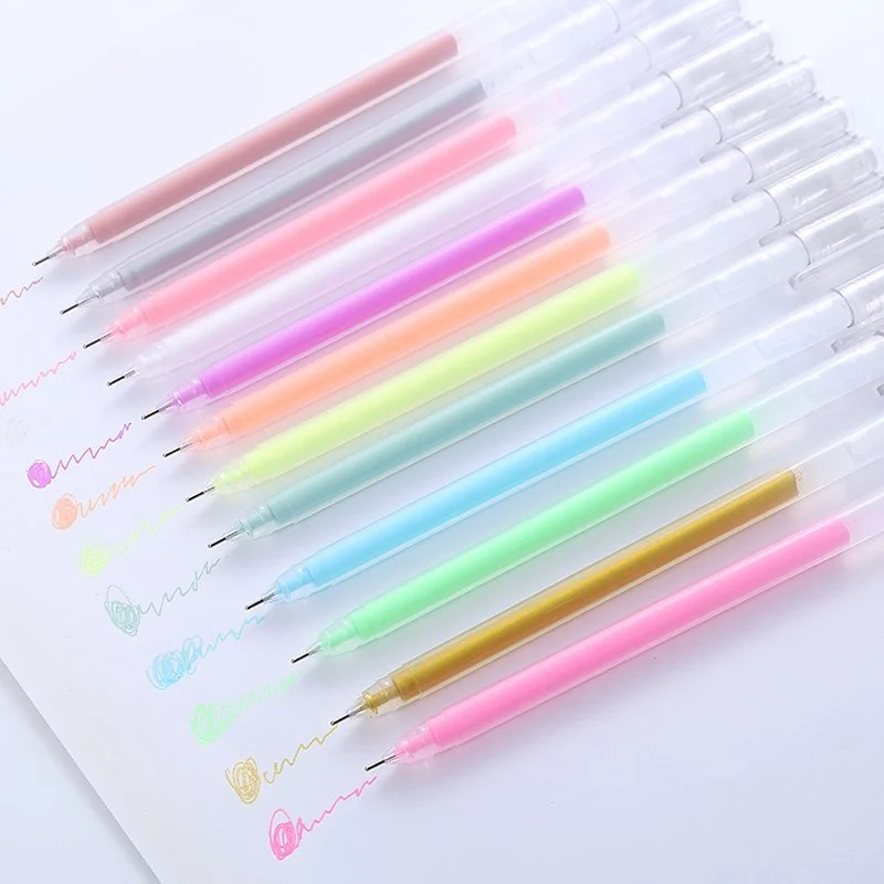 Pastel pens, high-capacity gel pens, ins color notebook pens, student markers, high-gloss pastel pens, photo albums, flash pens