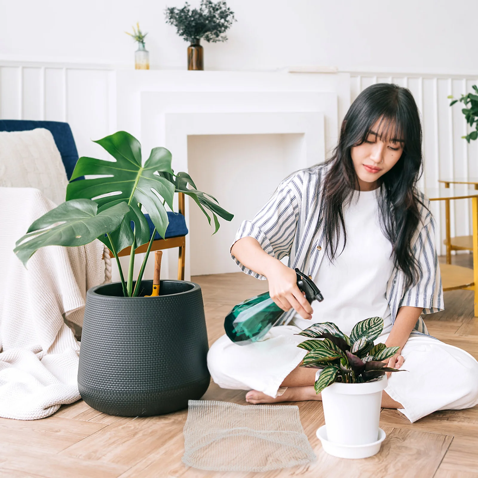 4 pçs malotes de malha de aço inoxidável sacos de proteção de raiz de jardim rede de insetos ao ar livre flor vegetal malha capa