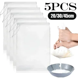 5PCS Soy Wine Nylon Filter Bag Nut Milk Bag Tea Coffee Yogurt Filter Net Mesh Kitchen Food Reusable Nylon Filter Bags Strainer