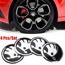 4PCS Car Styling Wheel Hub Cap Stickera Car Refit Accessories For Skoda Rapid Fabia 1 2 Octavia 2 A7 A5 A4 Yeti Superb 3 A5 A7