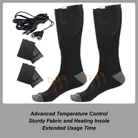Winter Heated Socks With Battery Box Warm Socks 3 Heating Levels Electric Socks For Adults Women Cyclists Snowboarding camping
