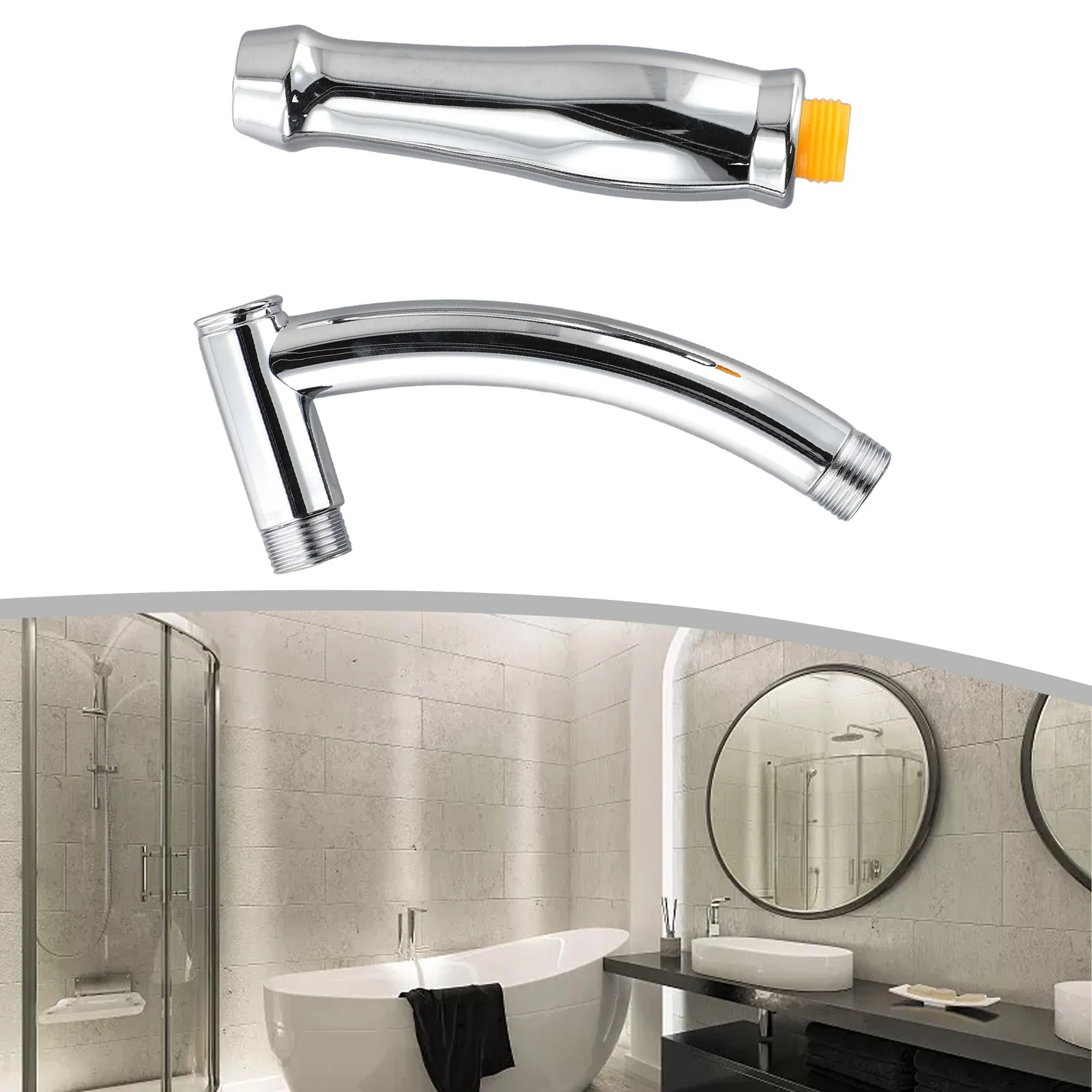 

Shower Head Extension Extra Pipe Hand Hold Adjustable Extra Pipe Bath Rain Shower High Pressure Shower Arm Kit Chrome