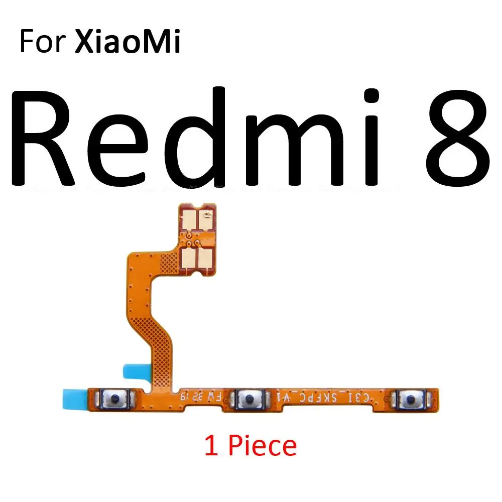 Switch Power ON OFF Button Flex Cable Ribbon For XiaoMi Redmi Note 8T 8 7 6 Pro 8A 7A 6A S2 Mute Silence Volume Key Repair Part