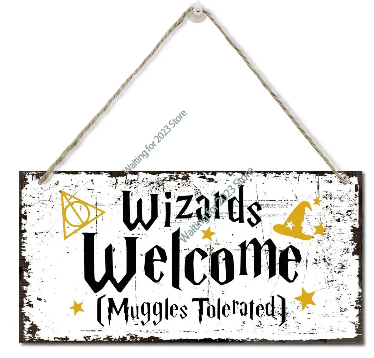 

Wizards Welcome Muggles Tolerated Sign, Printed Wood Plaque Sign, Hanging Wizardry Welcome Wall Decor, Family Signs