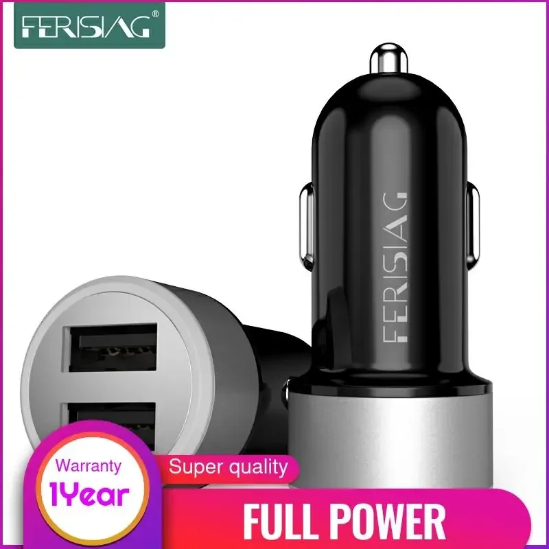 

FERISING Mini Car Charger Adapter Universal 4.8A Dual Port car-charger for iPhone X XS max Samsung Xiaomi huawei phone charging