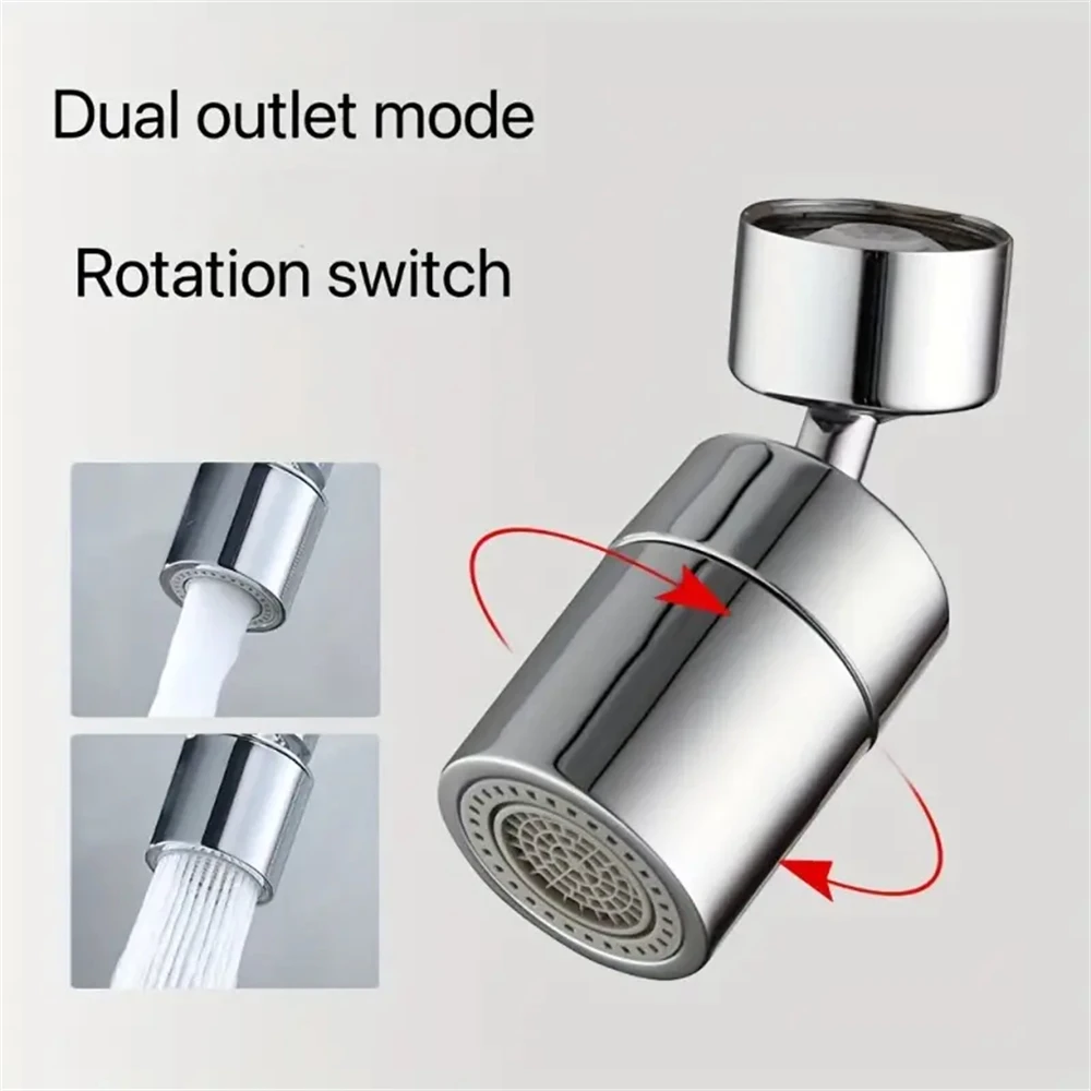 720° Rotary Kitchen Faucet Spray Head Filter Tap Washbasin Splash Proof Adapter 2 Modes Adjustable Kitchen Sink Faucet Aerator