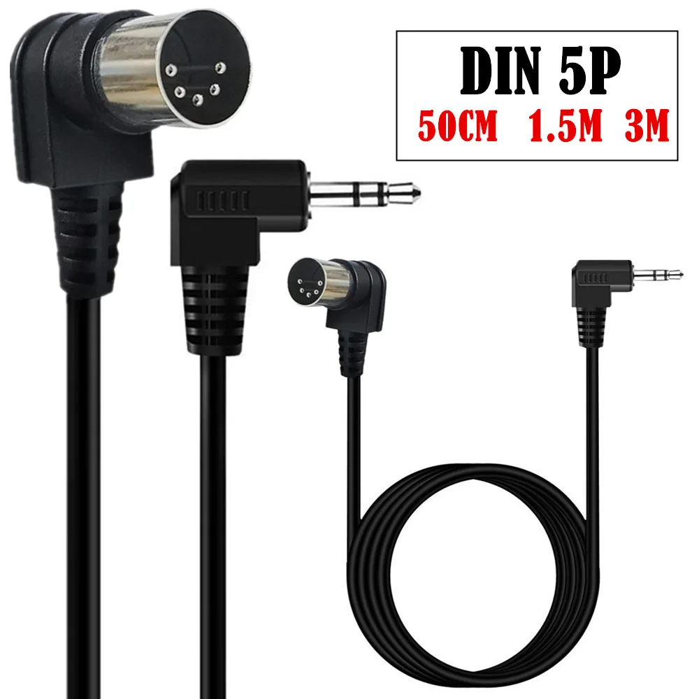 0.5m 1.5m 3m DC3.5mm Audio to 90 ° Bend MIDI DIN 5Pin Male Adapter Cable Computer Audio Output MIDI DIN 5-Core