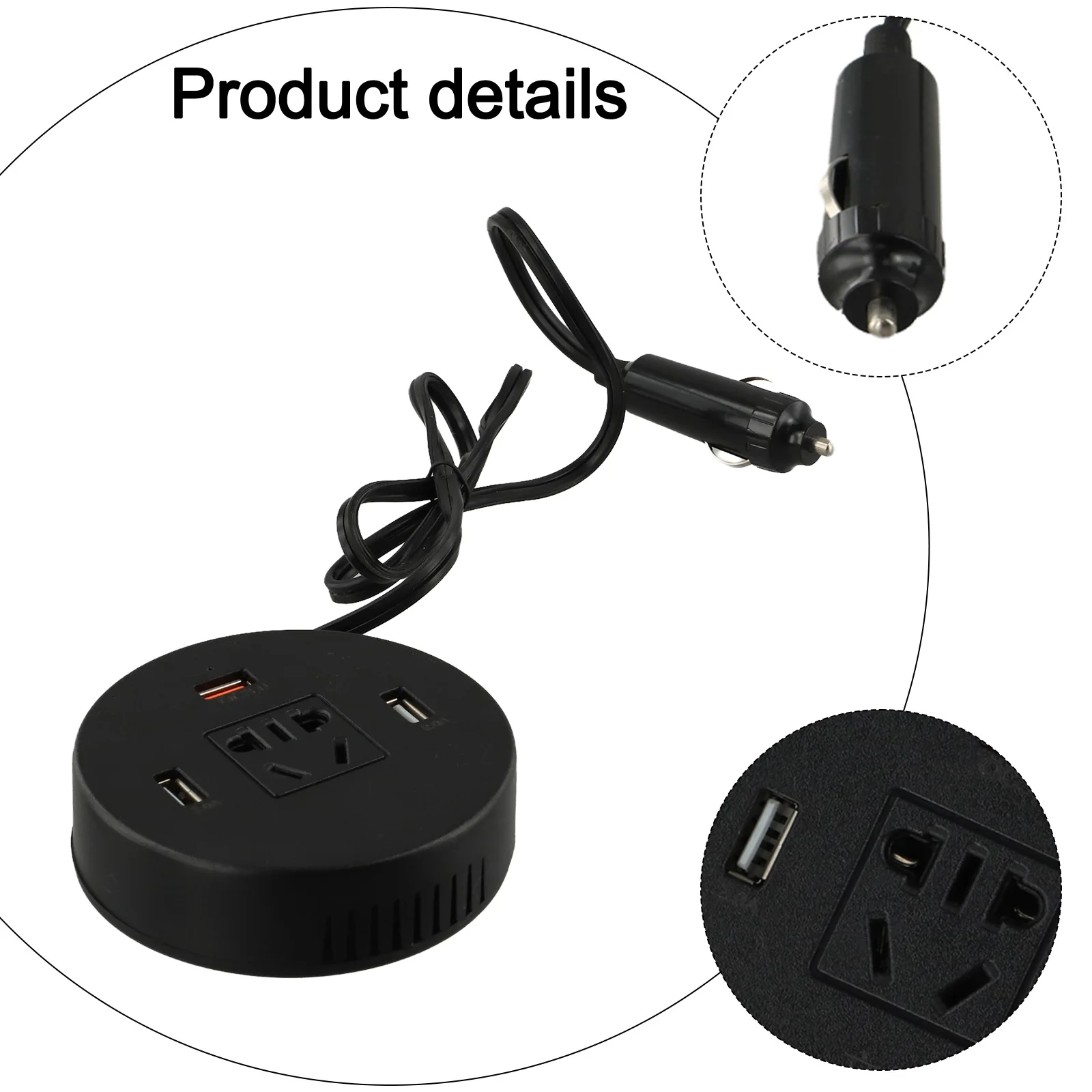 

Car Power Converter 12V To 110V Camping Road Trip Black 120W Car Power Inverter Flexibility For Different Vehicles