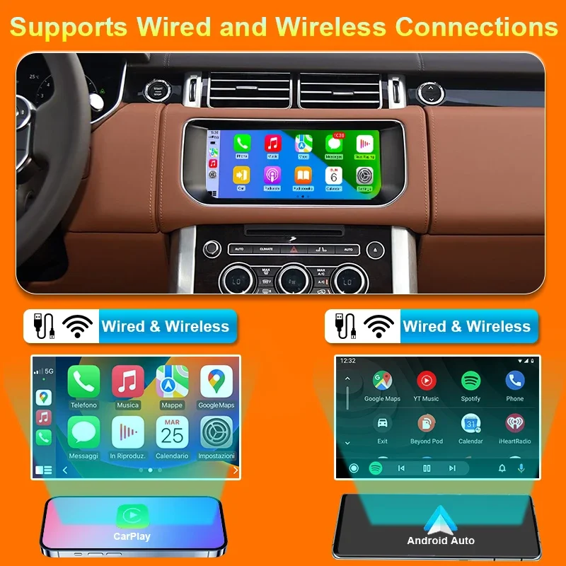Wireless USB Adapter for CarPlay Android Auto Compatible 2016-2018 Land Rover Range Rover Evoque Discovery Jaguar Harman System