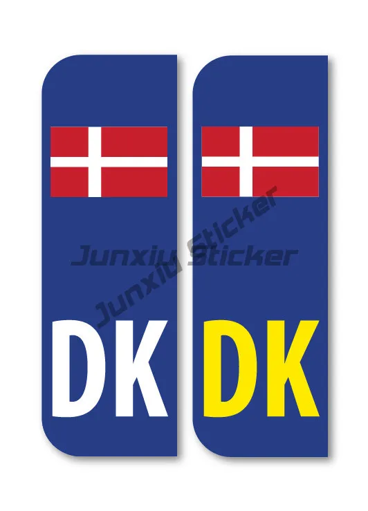 

DK FLAG DENMARK Car Number Plate vinyl stickers