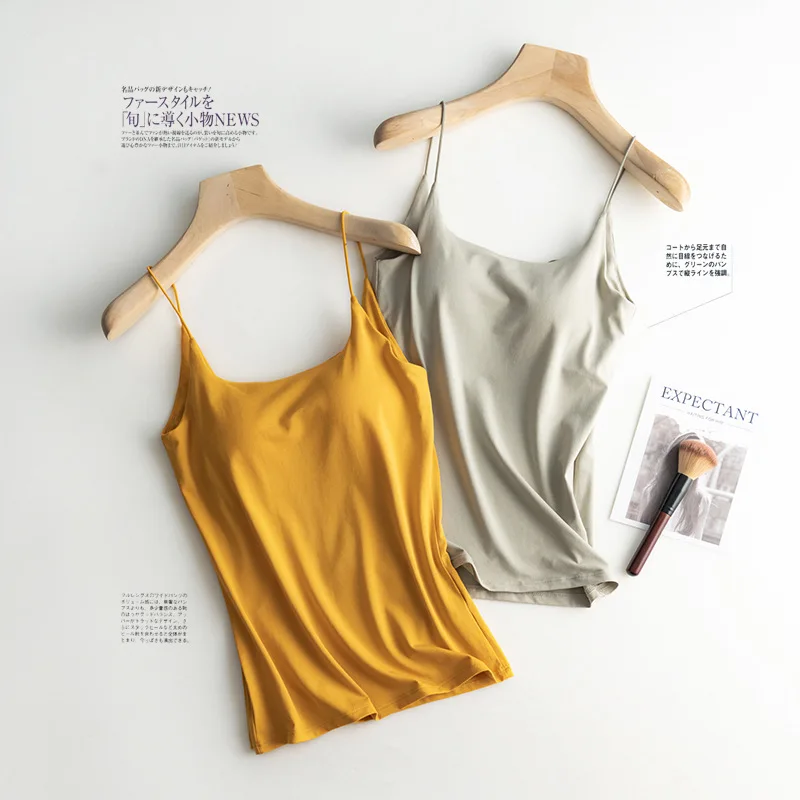 Beautiful Back Camisole Modal Cotton Vest Women's Summer Bra Chest Pad One-piece Pajamas Sexy Base Underwear Sleepwear Top