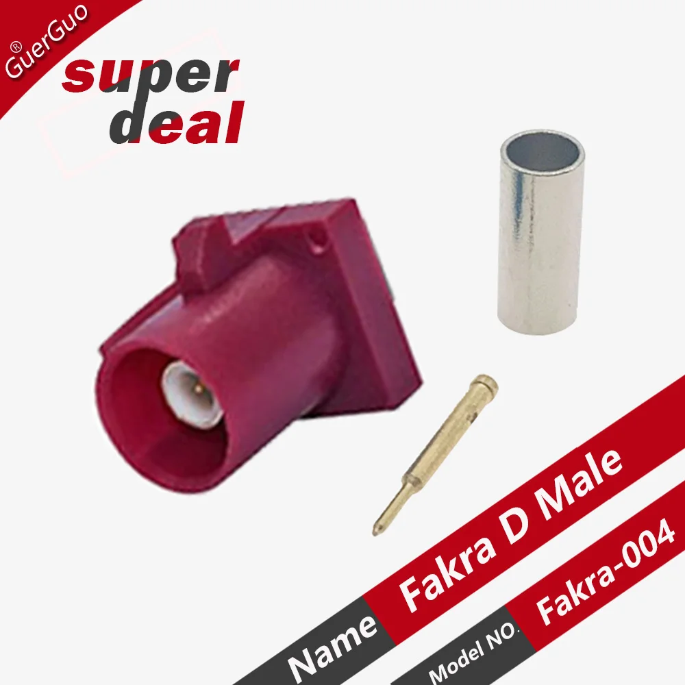 100PCS Fakra D Male Female Jack Plug Universal  Connector Soldering RF Coaxial Wire Connectors for RG316 RG174 Pigtail Cable