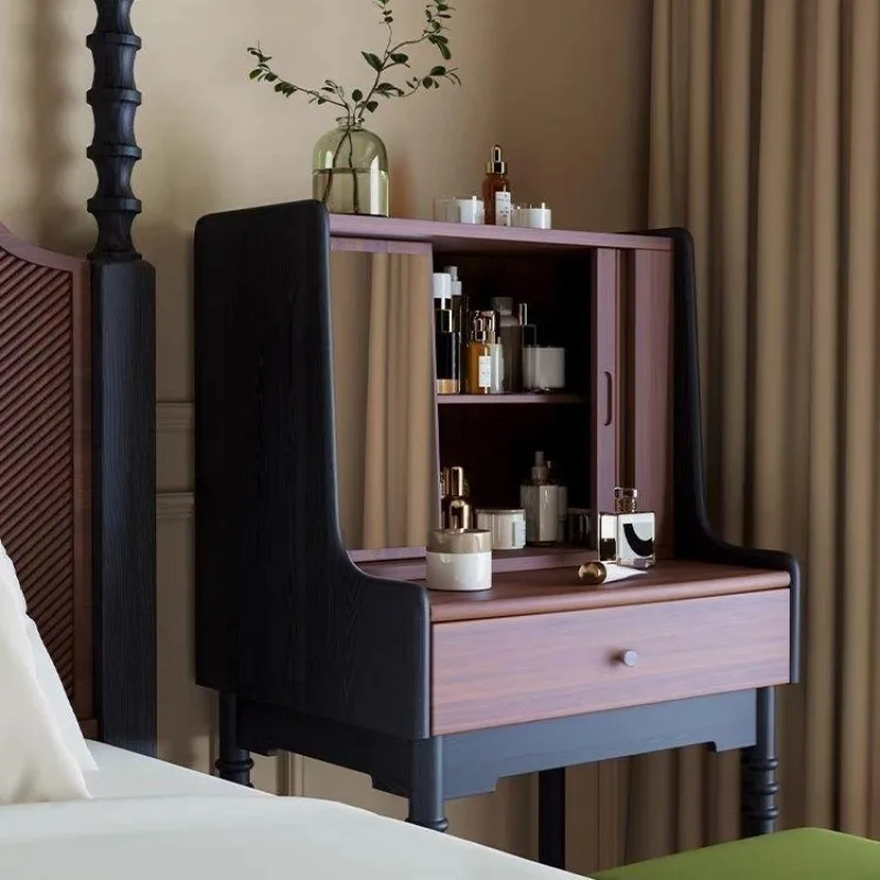 Retro makeup table small with makeup mirror bedside makeup table bedroom y