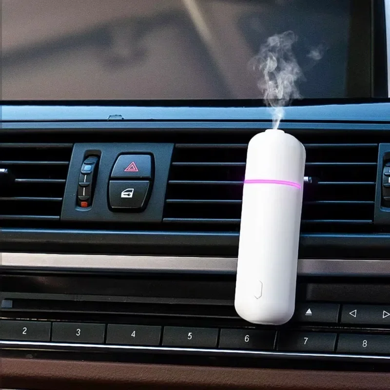 Custom Ce Electric Plastic Air Freshener Rechargeable Nebulizers Ultrasonic Fragrance Oil Car Vent Clip Diffuser