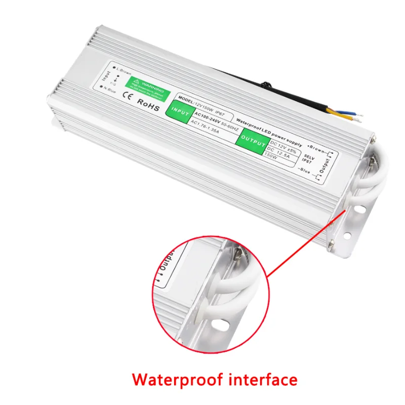 Imagem -03 - Transformador 110v 220v para 12v 24 v Fonte de Alimentação 20w 30w 50w 80w Ip67 à Prova d Água ac dc 12v 24 v Fonte de Alimentação 12 24 v Volt Led Driver