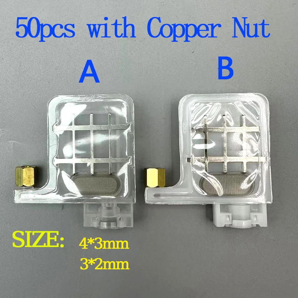 50 pcs with Copper Nut Transparent DX5 ink damper for EPSON DX5 XP600  4720 I3200 Mutoh Galaxy Xuli printer ink dumper filter