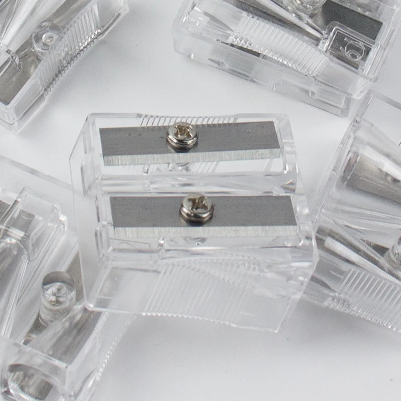 10PCS Pencil Sharpener 2-Hole Pencil Sharpener Transparent Pencil Sharpener
