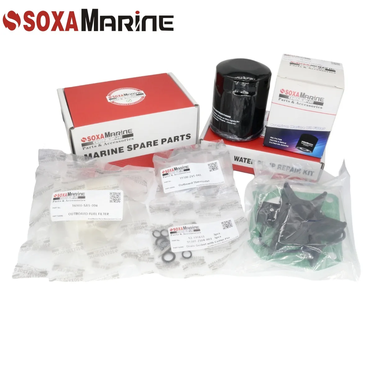 

Maintenance Kit For Honda 75 90 HP BF75A BF90A Marine Outboard Water Pump Repair with Thermostat Oil Filter Fuel Filter Gasket