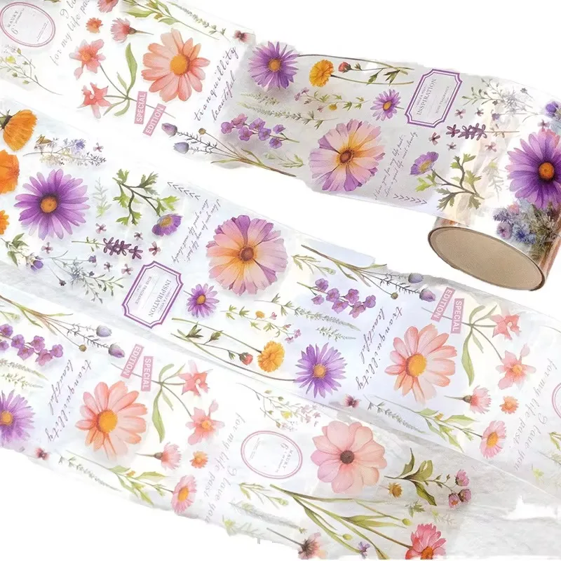 2m Roll PET Tape Time River Series French Romantic Handnet Decoration Material Recycling Sticker 6 Styles