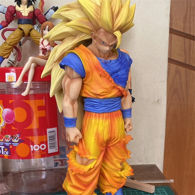 

31 см Dragon Ball Z Goku Фигурка Ssj3 Dbz Super Saiyan 3 Аниме Фигурки ПВХ Статуя 2 Оручника Фигурка Модель Хэллоуин Игрушки Подарок