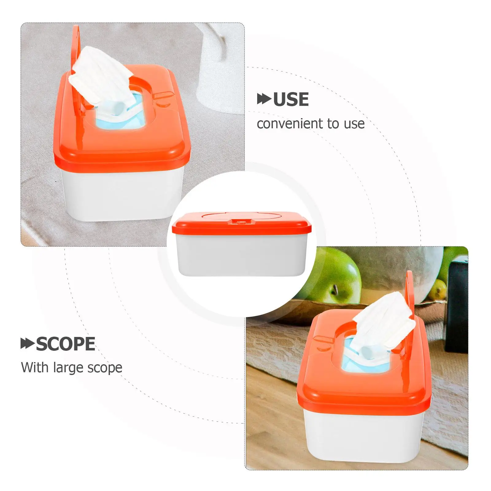2pcs Plastic Box Baby Wipes Dispenser Bathroom Car Reusable Container Tissue Holder Portable Lightweight Dust Proof Simple