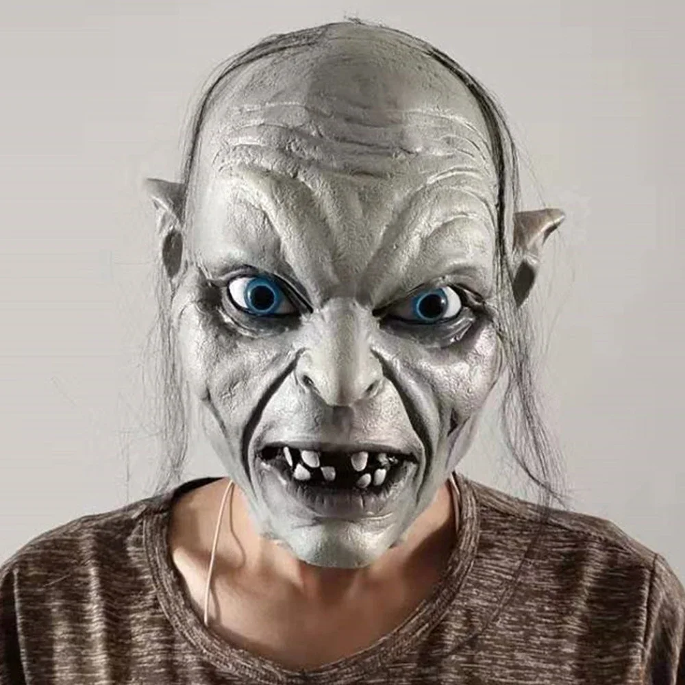 Horror Gollum Skull Mask Cosplay Skeleton Monster Elf Zombies Latex Helmet Halloween Carnival Purim Party Costume Props Gifts