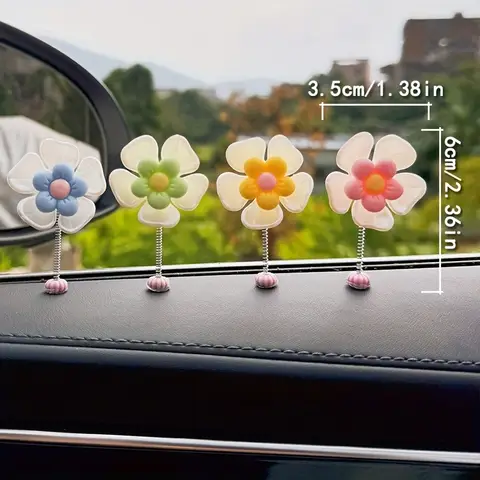 5개/대 꽃 장식품 자동차 대시보드 장식 자동차 인테리어 장식 액세서리