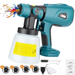 Handheld Cordless Paint Sprayer Spray Gun for Makita 18V Battery for Furniture Fence Cars Walls DIY Works House Painting