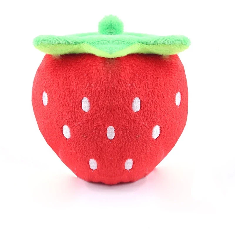 Embroidery Big Red Strawberry Pink Strawberry Pet Sound Plush Toy Dog Toy Cat Toy Pet Supplies  Pet Supplies