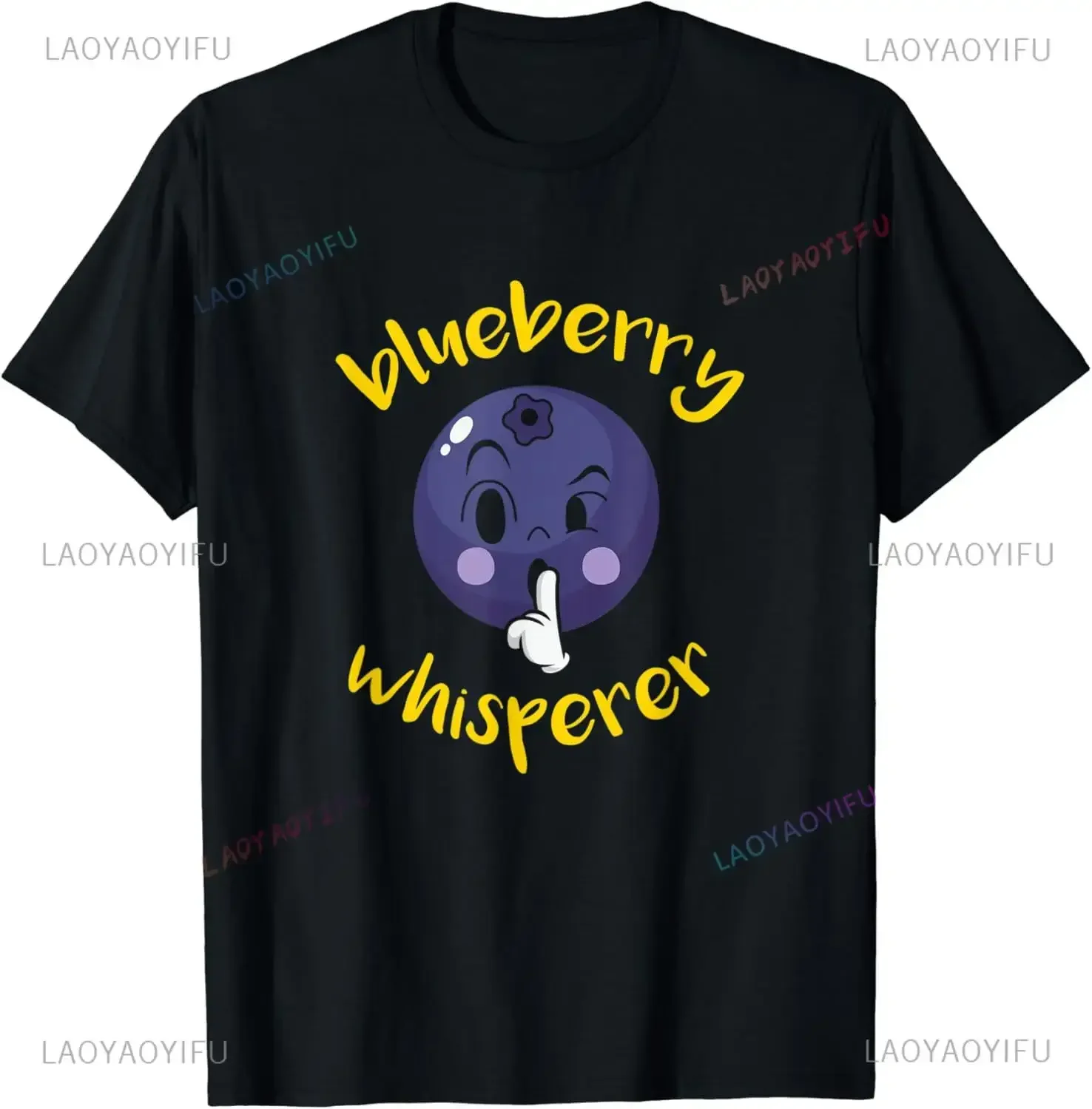 Delicious Blueberry Fruit Print T-shirt Classic Casual Unisex Wear Funny Inappropriate Embarrassing Men Women Clothing Shirts