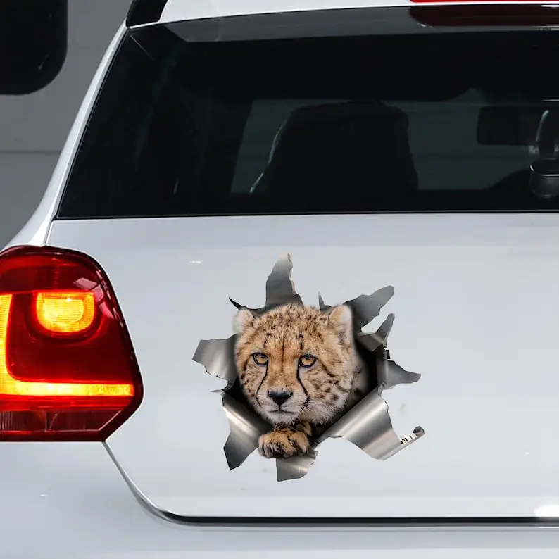 Cheetah car sticker, Cheetah decal, Cheetah magnet