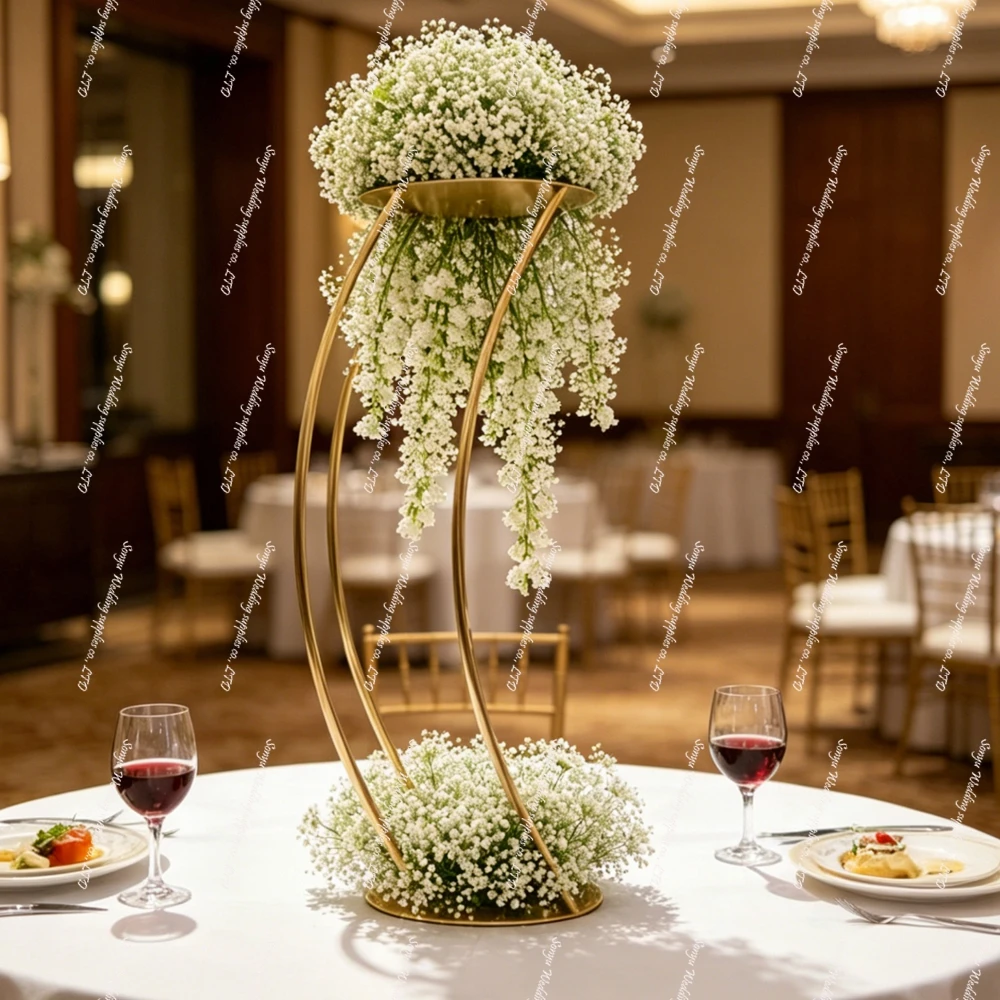 

Wedding Curved Support Structure Wedding Party Decorations Pedestal Stand Floor Vase Cylinder Trumpet Vase Centerpieces