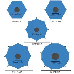 Copertura dell'ombra del trampolino tenda da sole per trampolino da esterno per bambini anti-uv in tessuto Oxford 8ft/10ft/12ft/14ft/16ft