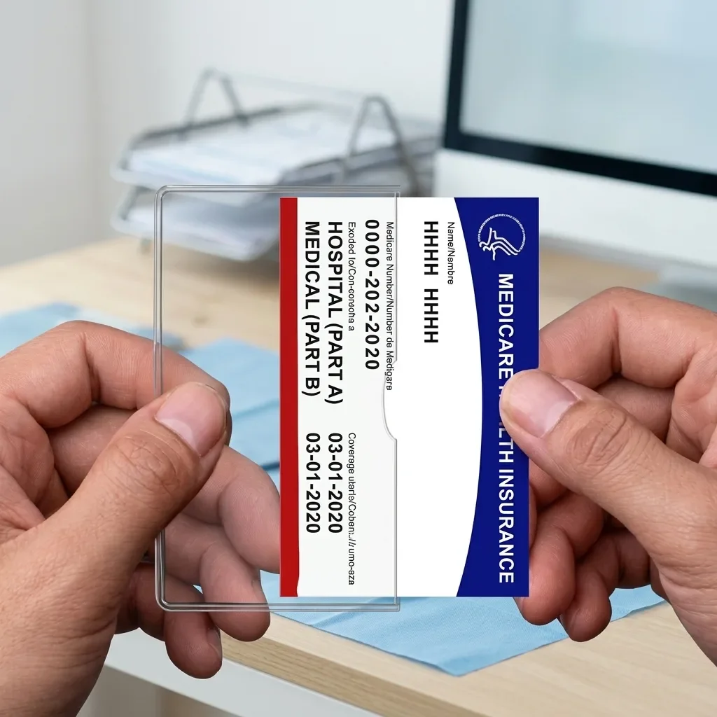 Clear Waterproof Medicare Card Holder Protector Sleeve Anti-Scratch PVC Card Cover For Social Security Card Driver License Credit Business ID Cards Daily Travel Wallet Use
