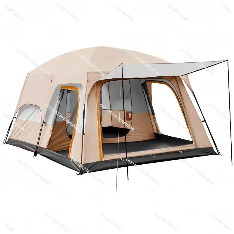 Two bedrooms and one living room 8-12 people sun protection rain protection camping overnight convenient large tent