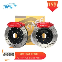 Koko Racing Upgrade 4 Pots Brake Caliper with 355mm Floating Screw Drilled Disc Rotor Kit for BMW E46 2000-2005