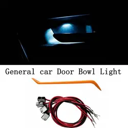 Luz LED ambiental transparente, cuerpo de lámpara circular, luz interior de cuenco para coche, manija de puerta, luces de pasamanos, Lámpara decorativa, 4 Uds.