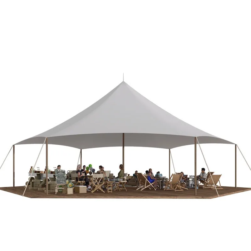 Large Spire Canopy Tent Outdoor Sun-Shade Sun Protection Scenic Spot Exhibition Tent Wedding Party Luxury Camp