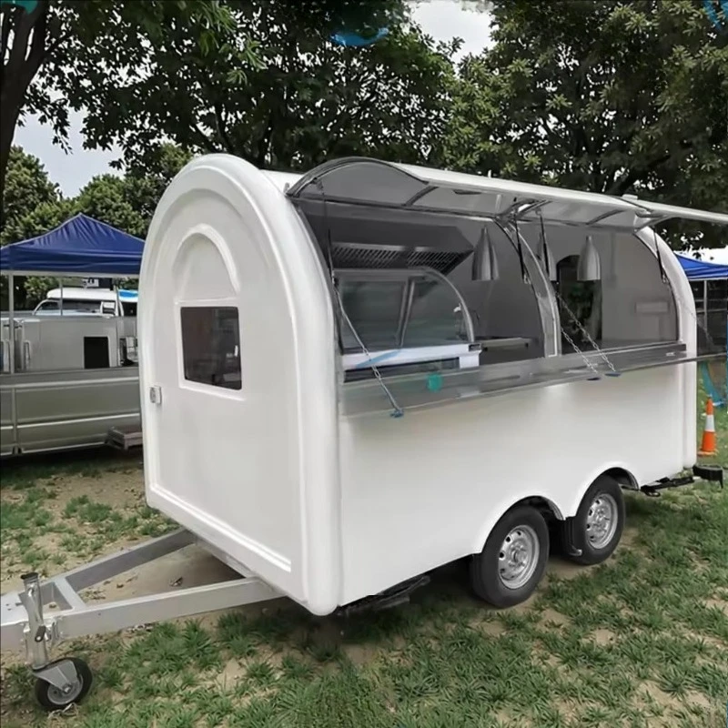 Fully Equipped Round Mobile Food Trailer - Catering Coffee Kiosk Bar Shop Portable Food Cart Truck