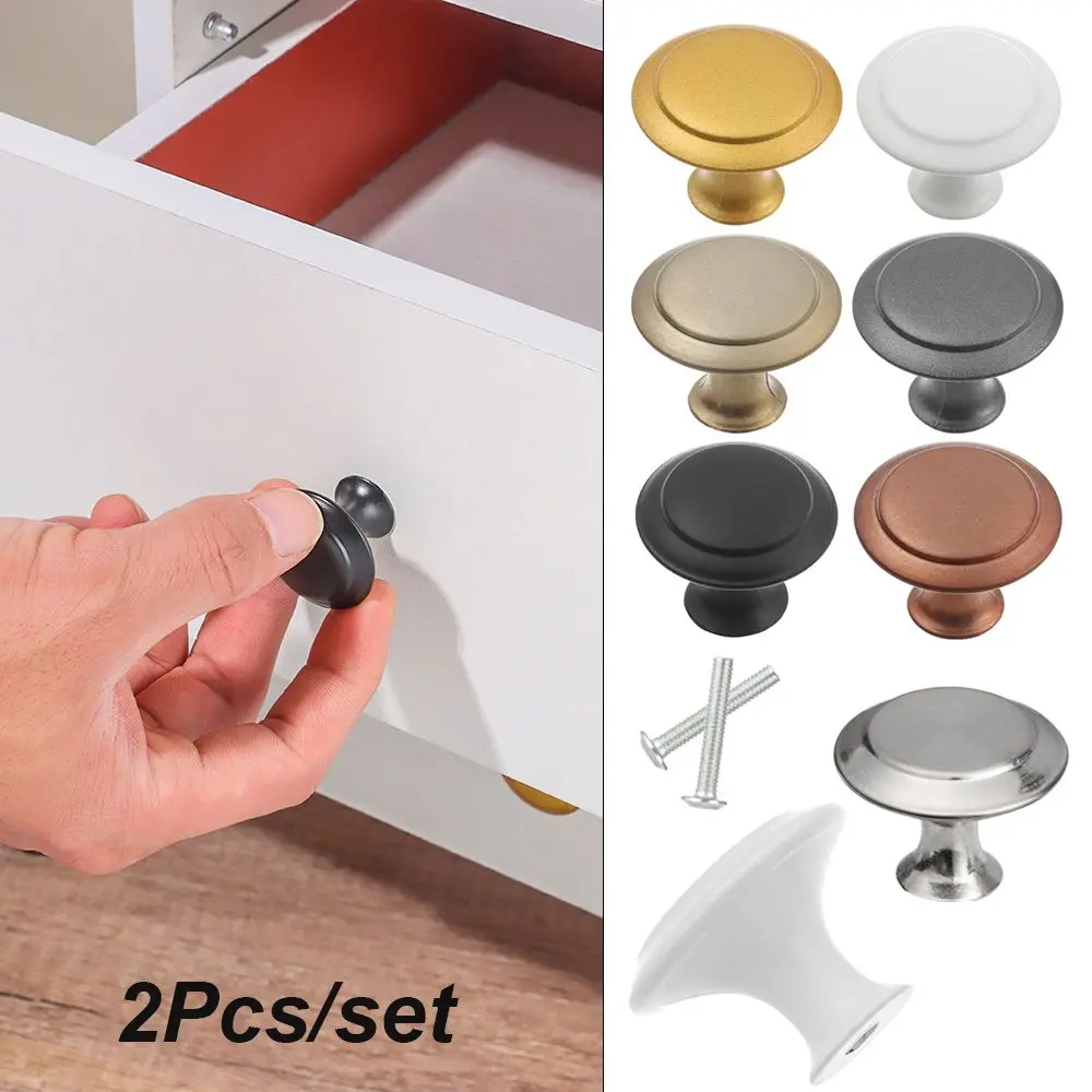 2pcs/lot Kitchen Fashion Furniture Fitting Round Shape Cabinet Door Handle Wardrobe Pulls Drawer Knob Cabinet Pulls