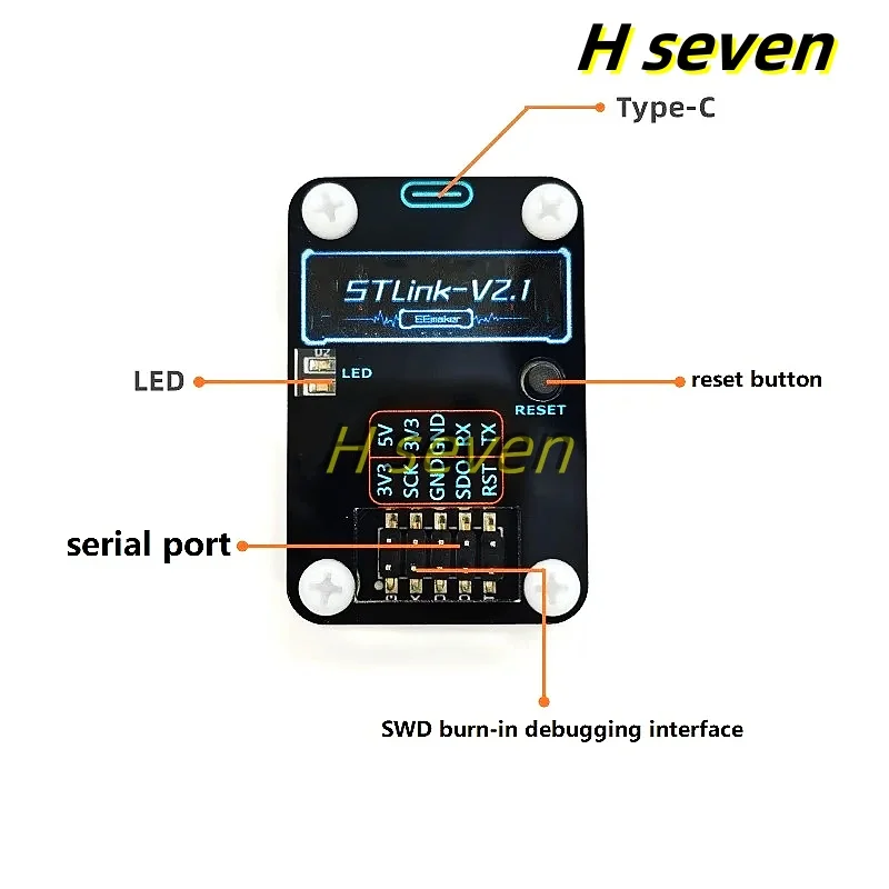 ST-LINK V2.1 Emulator Debugging Download STLINK Programming Burner STM32 Serial Port