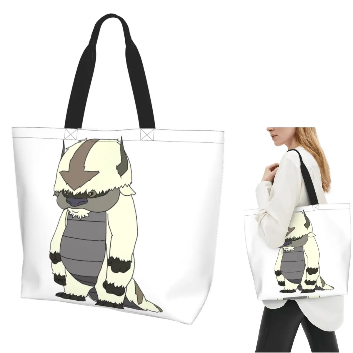

Standing Appa Avatar The Last Airbender Shopping Tote Bag Canvas Large Capacity Shoulder Bags Shopper Grocery Handbag for Women