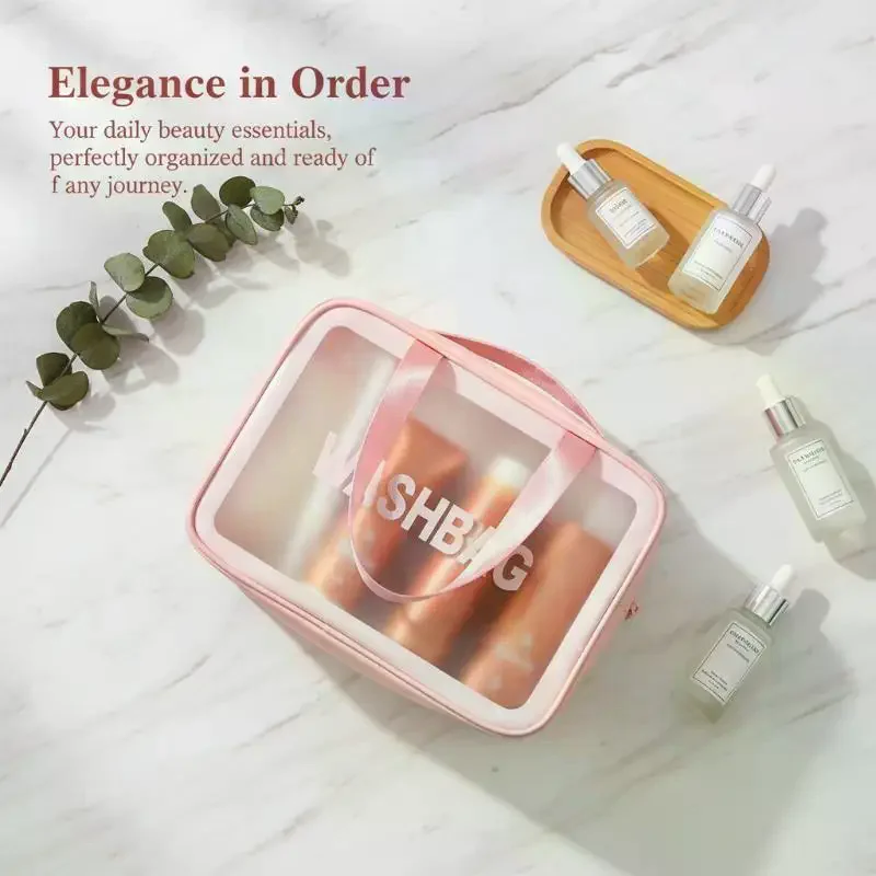 Waterproof Double Layer Cosmetic Bag Travel Makeup Storage Organizer for Women Large Toiletry Bag for Home