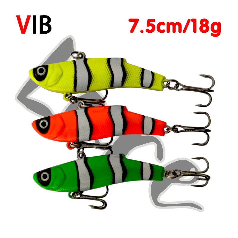 Fuheno 1 Pcs 7.5cm 18g Fishing Lure VIB Artificial Baits 3D Eyes The  Jigs Trout Hard Baits Wobbler Pesca Crank Lures Swimbait